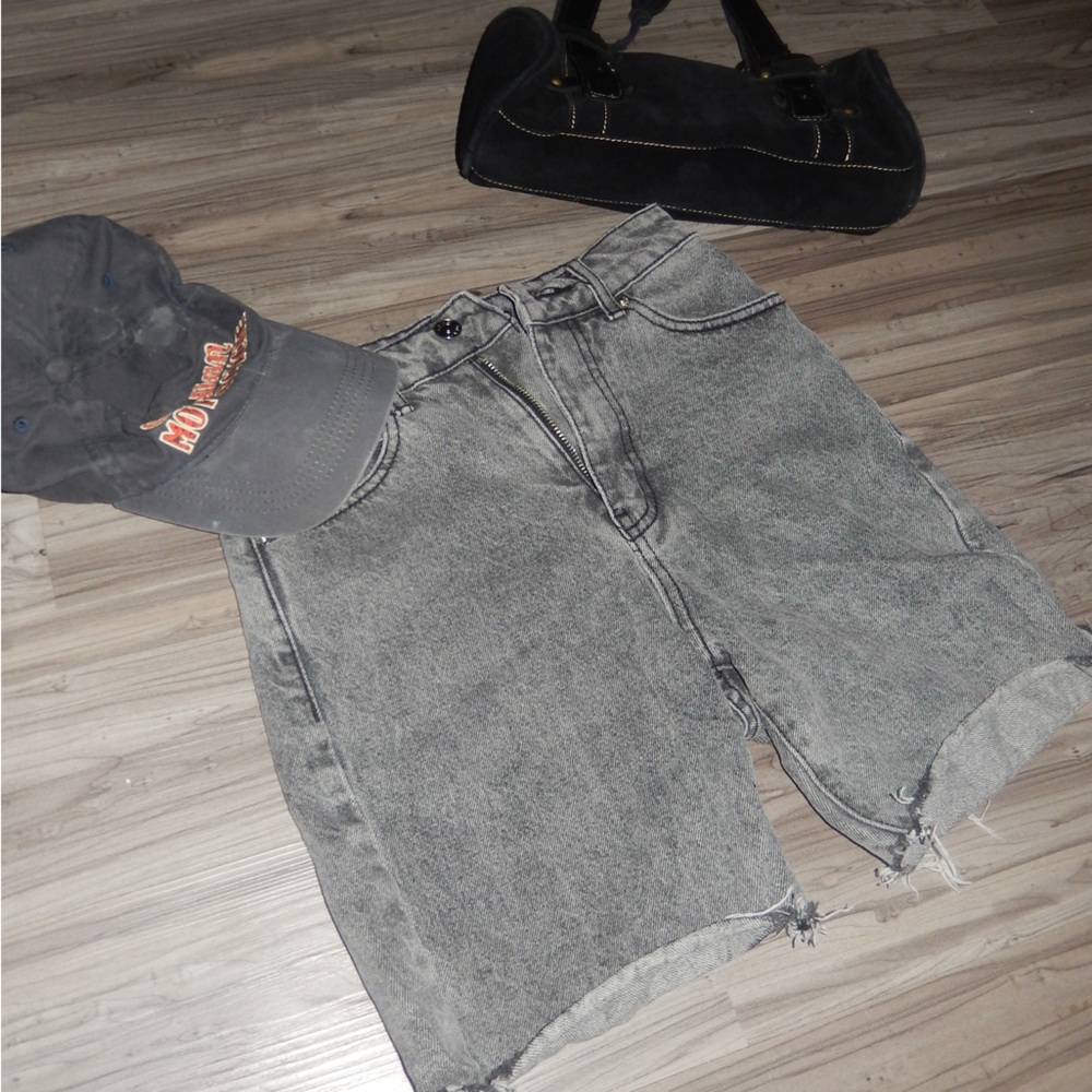 Adika XS grey biker jean shorts